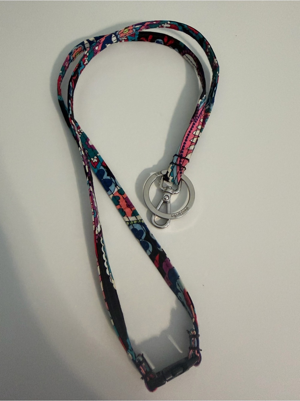 Vera Bradley Women’s Haymarket Paisley Floral Lanyard Keychain Metal Ring